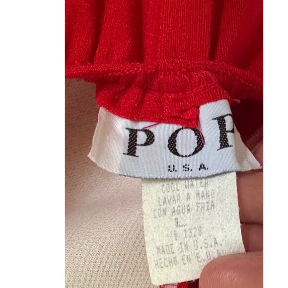 Vintage 90s Red Fit & Flare Dress Size M L Sexy Halter Clubwear Party Dress USA - Picture 3 of 9